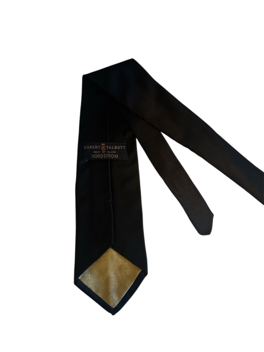Robert Talbott Black Silk Tie with Gold Tip Lining